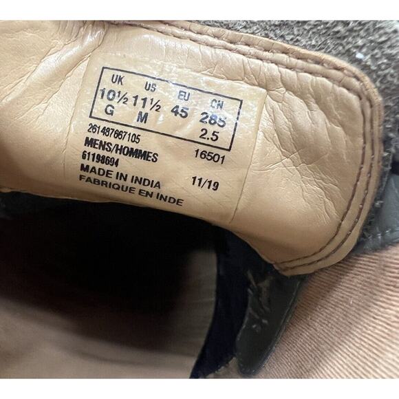 Clarks Atticus Perforated Oxford Shoes Leather Casual Men SZ 11.5 Taupe Lace Up - Picture 11 of 13